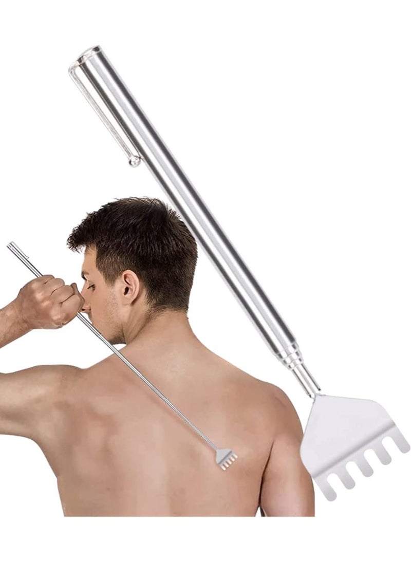 Extendable Stainless Steel Back Scratcher – Manual Metal Back Scratching Tool with Handle - Image 1